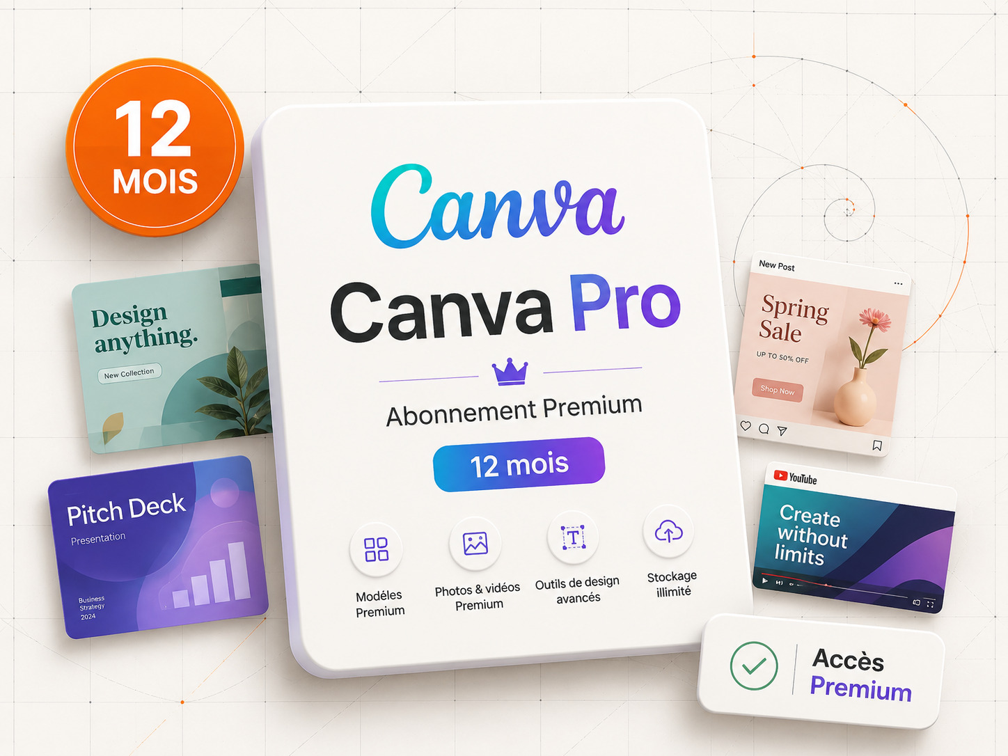 Canva Pro – Abonnement Premium 12 mois